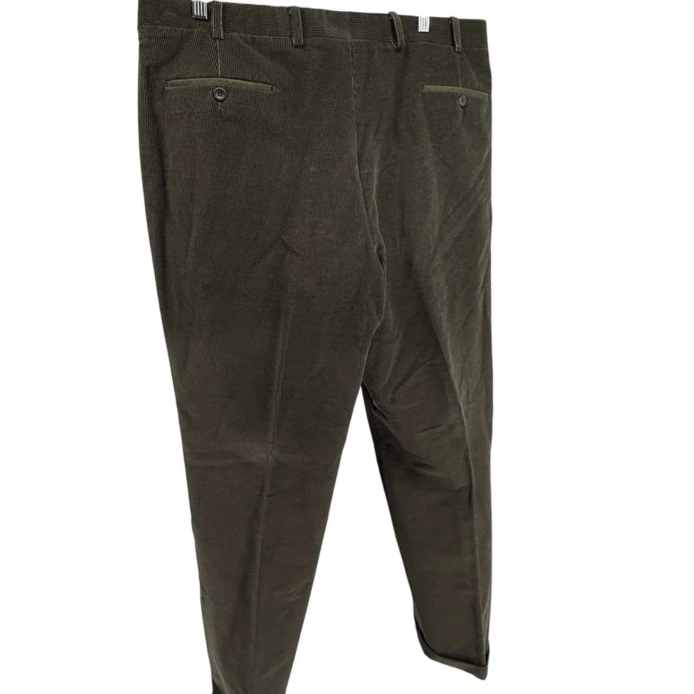 Set of 2 Keithmoor Corduroy Pleated Trousers Tan/Olive‎ Size 42R Men Classic Fit